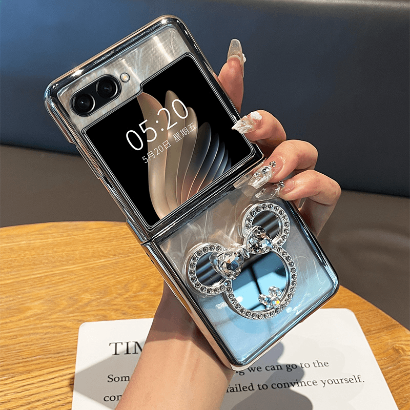 Samsung Makeup Mirror Hand Silver Chain Galaxy Z Flip 6/5/4/3 Case - 图片 2