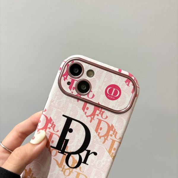 CD White & Brown Color Leather iPhone Case - 图片 9