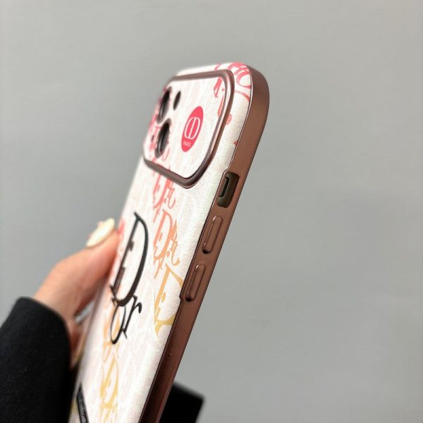 CD White & Brown Color Leather iPhone Case - 图片 10
