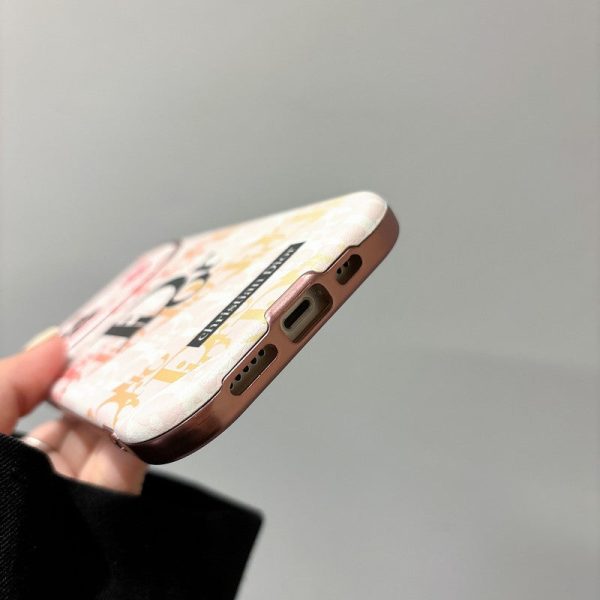 CD White & Brown Color Leather iPhone Case - 图片 12