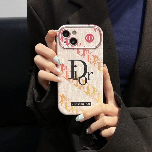 CD White & Brown Color Leather iPhone Case - 图片 8