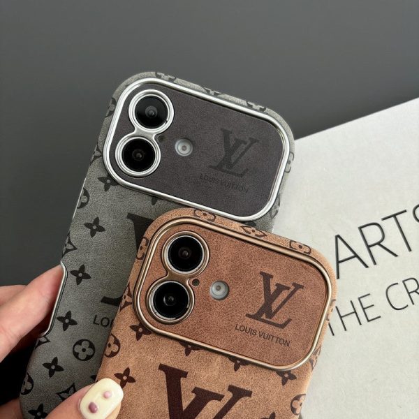 Lou Brown & Black Color Leather iPhone Case - 图片 4