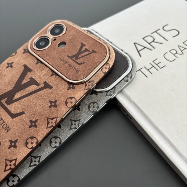 Lou Brown & Black Color Leather iPhone Case - 图片 5