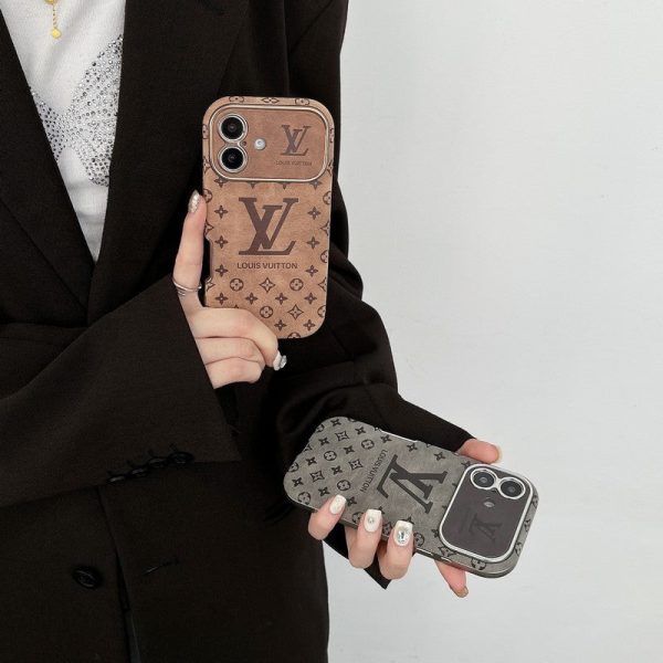 Lou Brown & Black Color Leather iPhone Case - 图片 8