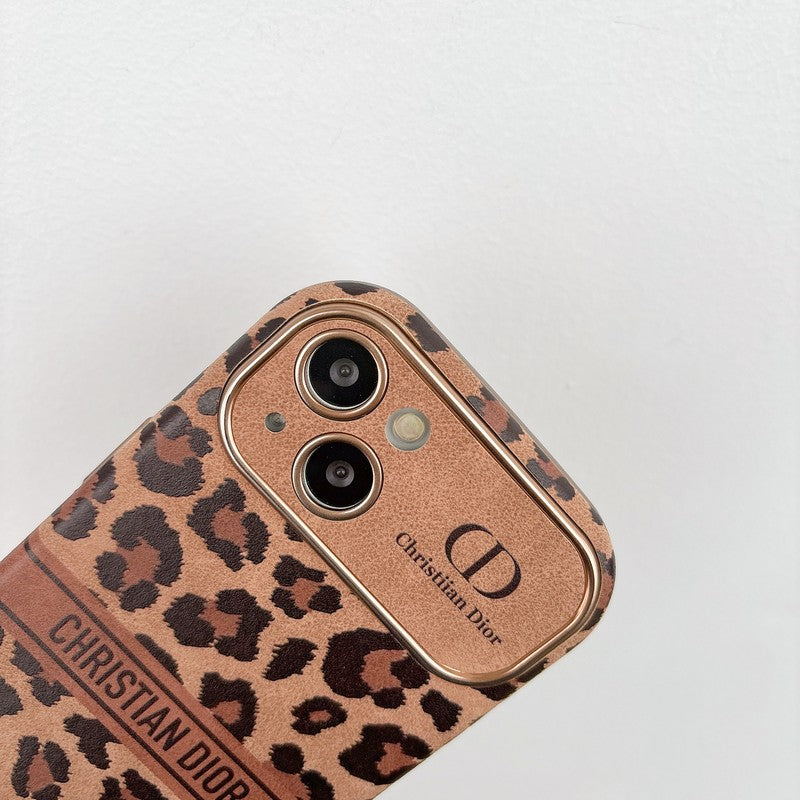 CD Brown Color Leather iPhone Case - 图片 8