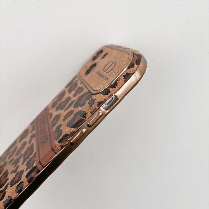 CD Brown Color Leather iPhone Case - 图片 5