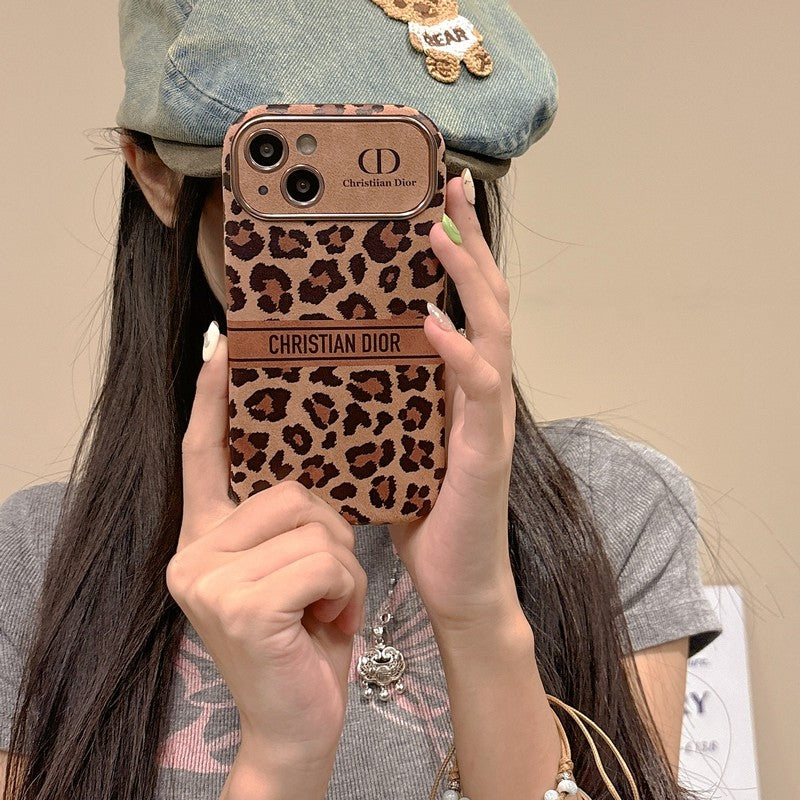 CD Brown Color Leather iPhone Case - 图片 4