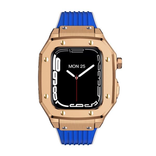 Luxury Rubber Stainless Steel Cover for Apple iWatch Series - 图片 5