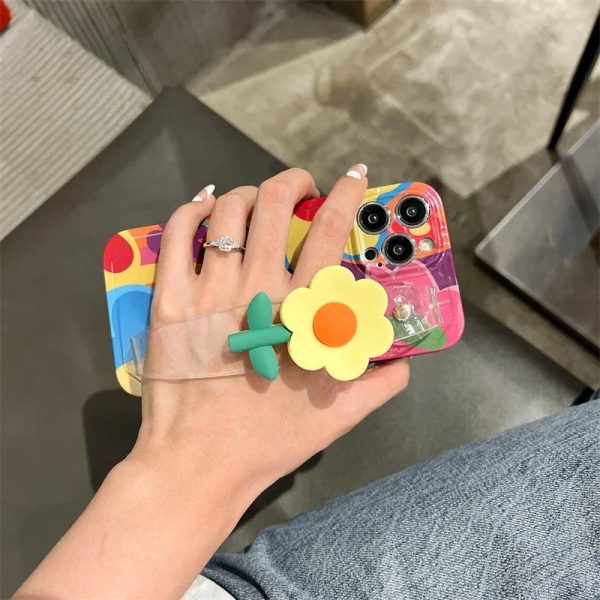 Flower With Lanyard Neck Strap  Silicone  iPhone Case - 图片 4