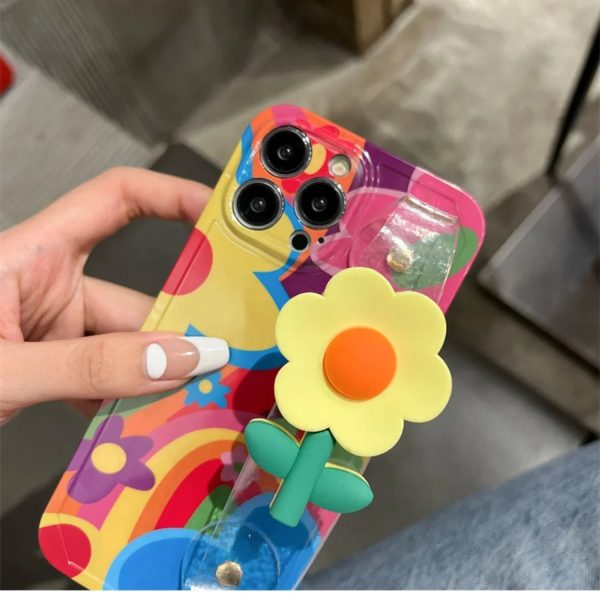 Flower With Lanyard Neck Strap  Silicone  iPhone Case - 图片 5