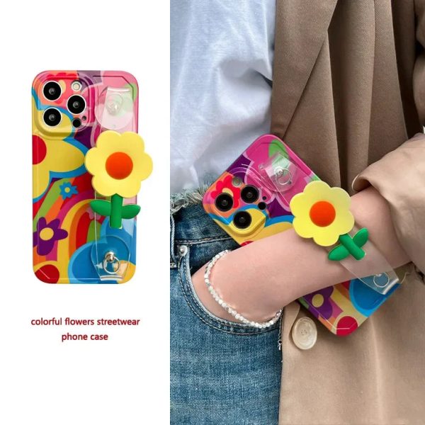 Flower With Lanyard Neck Strap  Silicone  iPhone Case - 图片 7