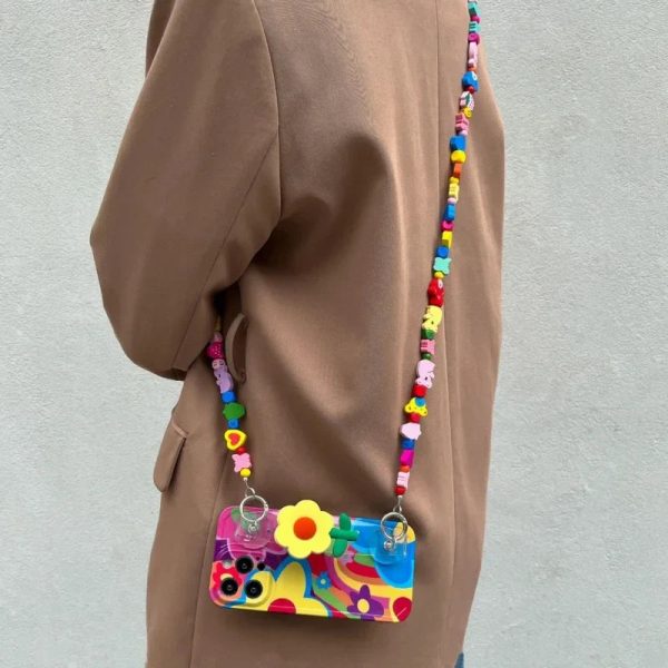 Flower With Lanyard Neck Strap  Silicone  iPhone Case - 图片 6