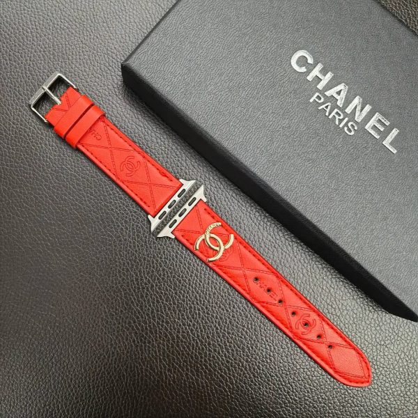 Luxury Gold Monogram 3D Embossed Leather Apple Watch Strap - 图片 10