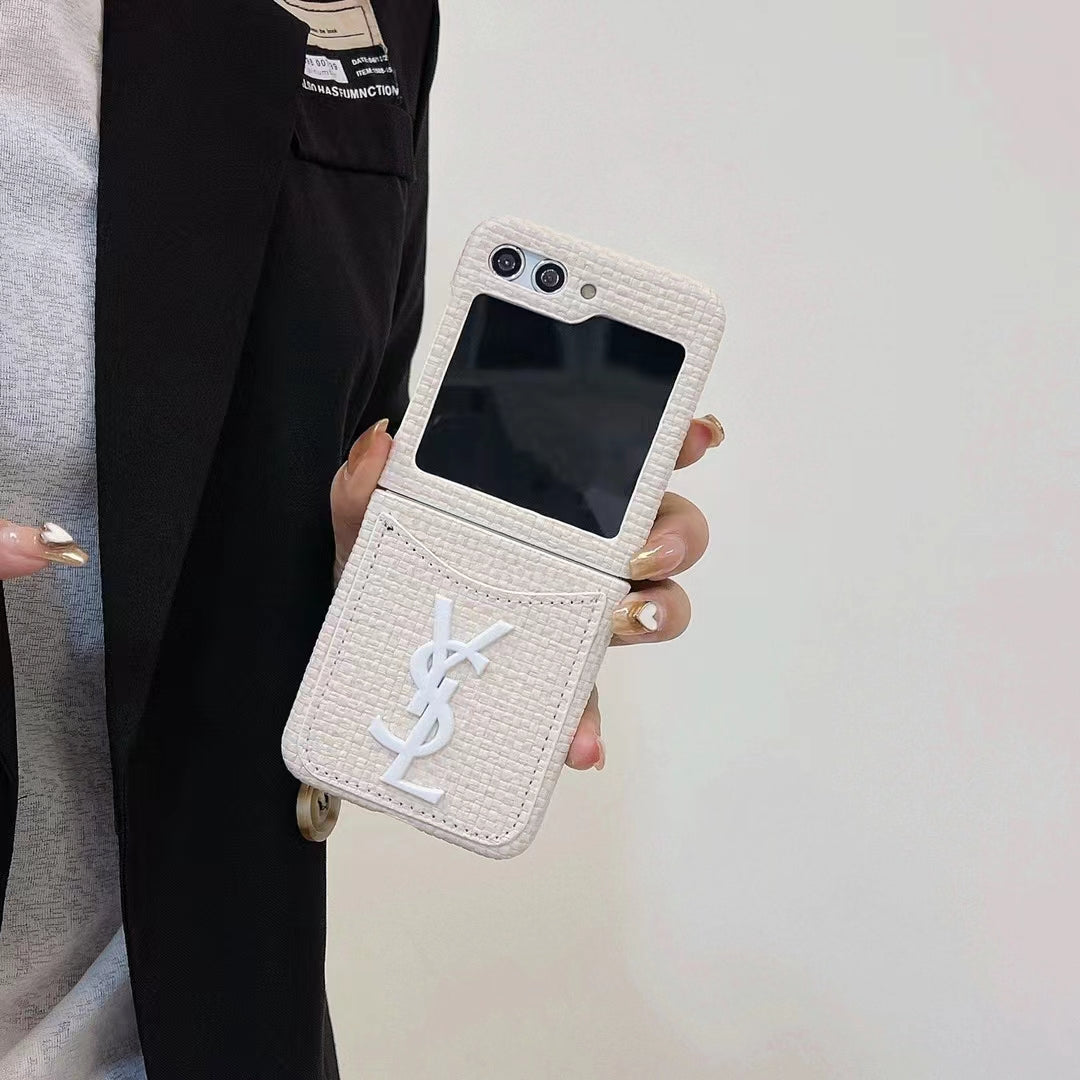 Luxurious Rattan Single Card Slot Case For Samsung Z Flip - 图片 6