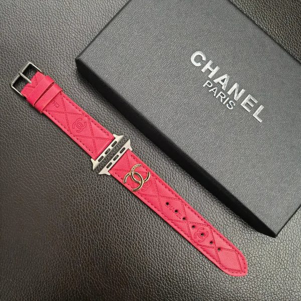 Luxury Gold Monogram 3D Embossed Leather Apple Watch Strap - 图片 11