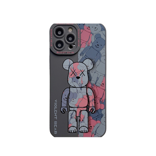 Spilt Red Bear iPhone Case