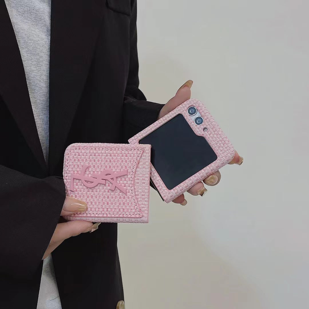 Luxurious Rattan Single Card Slot Case For Samsung Z Flip - 图片 8