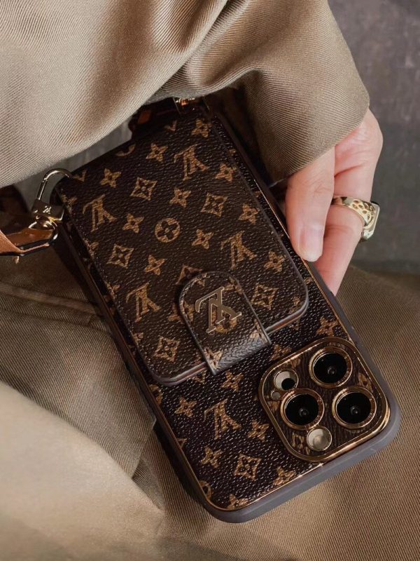 Advanced leather iPhone Case With Card Wallet And Strap - 图片 4