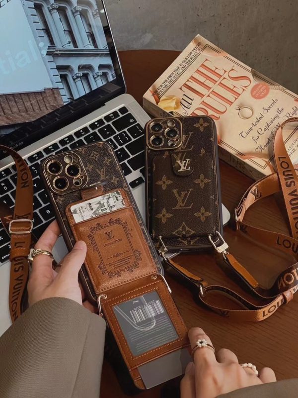 Advanced leather iPhone Case With Card Wallet And Strap - 图片 6