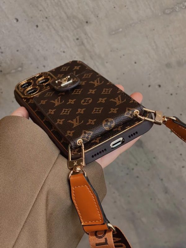Advanced leather iPhone Case With Card Wallet And Strap - 图片 3