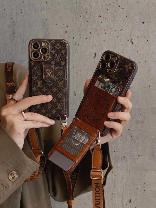 Advanced leather iPhone Case With Card Wallet And Strap - 图片 7