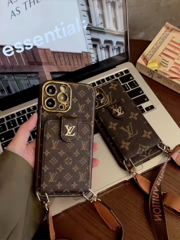 Advanced leather iPhone Case With Card Wallet And Strap - 图片 5