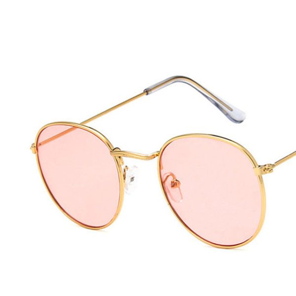 LeonLion Mirror Metal Sunglasses Women Vintage Brand Designer Flat Round Glasses UV400 Street Beat Oculos De Sol Gafas - 图片 26