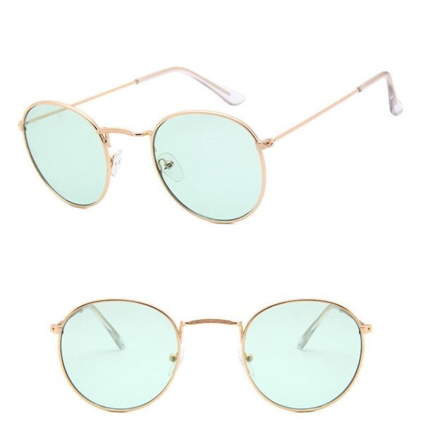 LeonLion Mirror Metal Sunglasses Women Vintage Brand Designer Flat Round Glasses UV400 Street Beat Oculos De Sol Gafas - 图片 17