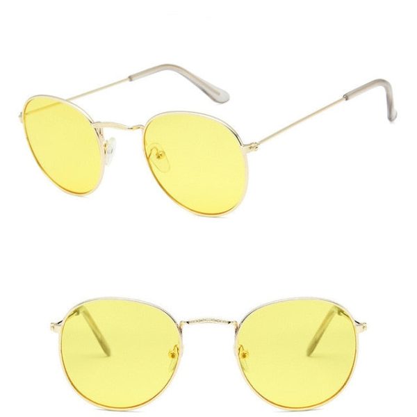 LeonLion Mirror Metal Sunglasses Women Vintage Brand Designer Flat Round Glasses UV400 Street Beat Oculos De Sol Gafas - 图片 23