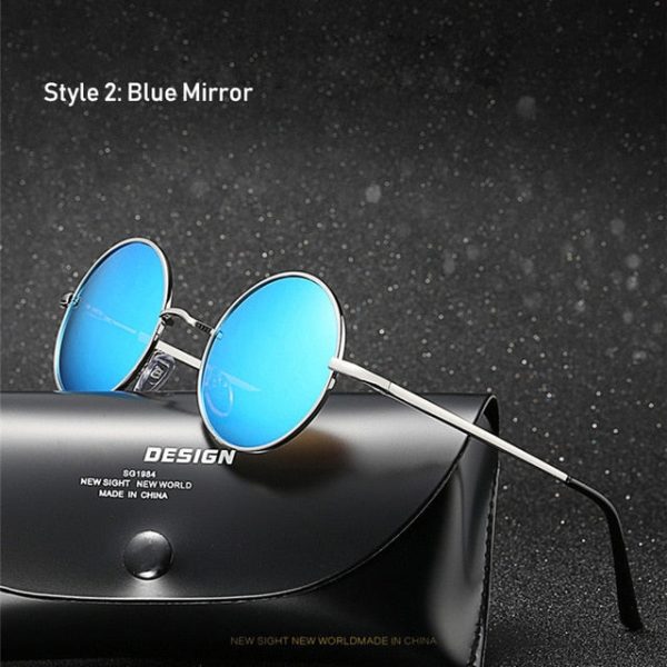 Retro Classic Vintage Round Polarized Sunglasses Men Brand Designer Sun Glasses Women Metal Frame Black lens Eyewear Driving - 图片 12