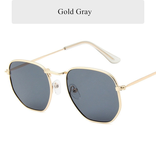 Oulylan Vintage Polygon Sunglasses Women Men Brand Metal Frame Sun Glasses Ladies UV400 Female Luxury Polygonal Sunglass Male - 图片 5