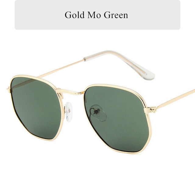 Oulylan Vintage Polygon Sunglasses Women Men Brand Metal Frame Sun Glasses Ladies UV400 Female Luxury Polygonal Sunglass Male - 图片 16