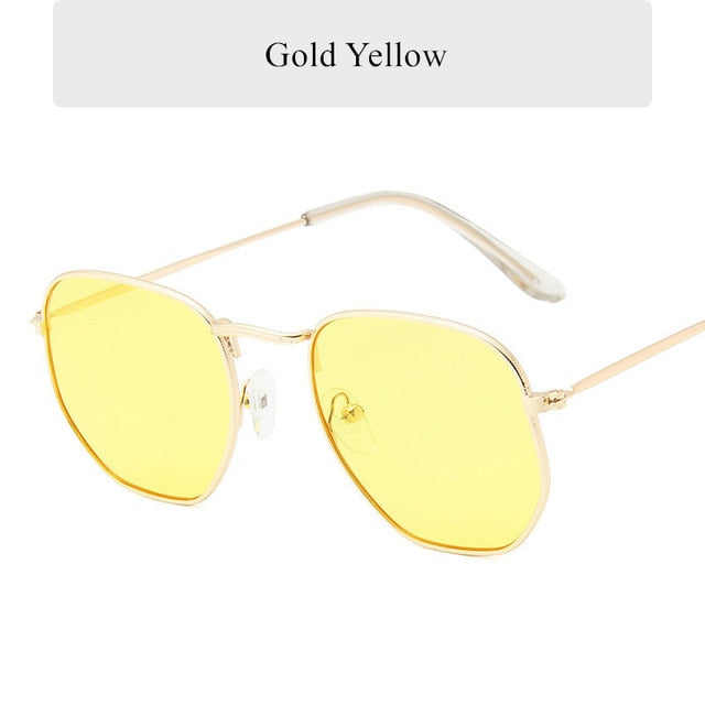 Oulylan Vintage Polygon Sunglasses Women Men Brand Metal Frame Sun Glasses Ladies UV400 Female Luxury Polygonal Sunglass Male - 图片 19