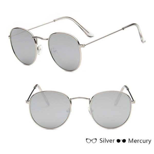 LeonLion Mirror Metal Sunglasses Women Vintage Brand Designer Flat Round Glasses UV400 Street Beat Oculos De Sol Gafas - 图片 87