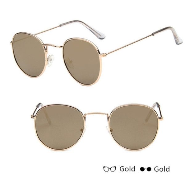 LeonLion Mirror Metal Sunglasses Women Vintage Brand Designer Flat Round Glasses UV400 Street Beat Oculos De Sol Gafas - 图片 11