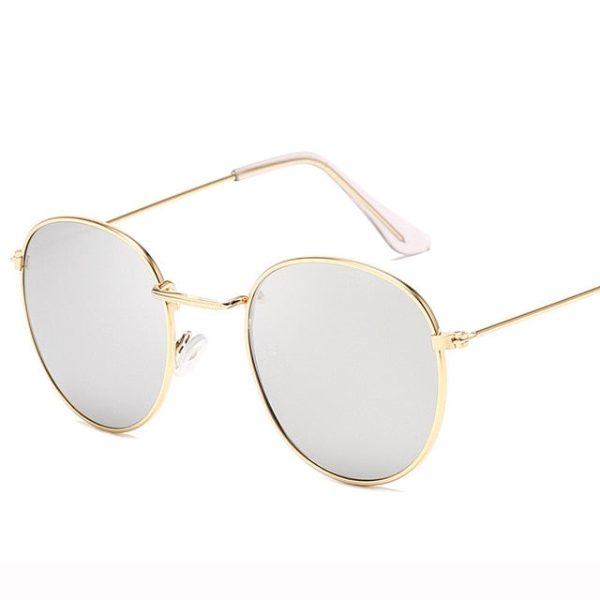 LeonLion Mirror Metal Sunglasses Women Vintage Brand Designer Flat Round Glasses UV400 Street Beat Oculos De Sol Gafas - 图片 76