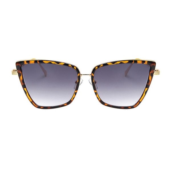 New Brand Designer Cateye Sunglasses Women Vintage Metal Glasses For Women Mirror Retro Lunette De Soleil Femme UV400 - 图片 4