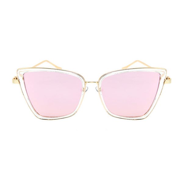 New Brand Designer Cateye Sunglasses Women Vintage Metal Glasses For Women Mirror Retro Lunette De Soleil Femme UV400 - 图片 9