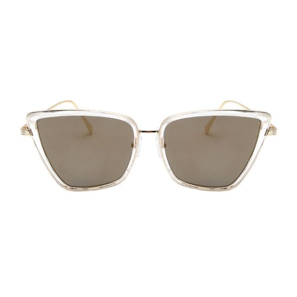 New Brand Designer Cateye Sunglasses Women Vintage Metal Glasses For Women Mirror Retro Lunette De Soleil Femme UV400 - 图片 8