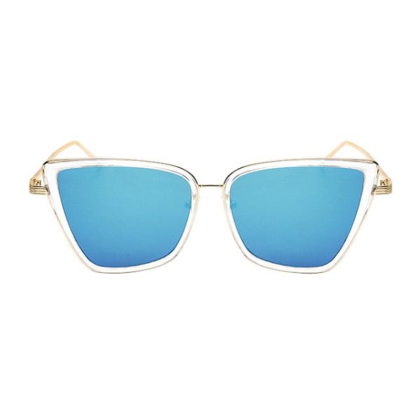 New Brand Designer Cateye Sunglasses Women Vintage Metal Glasses For Women Mirror Retro Lunette De Soleil Femme UV400 - 图片 5