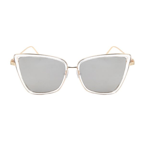 New Brand Designer Cateye Sunglasses Women Vintage Metal Glasses For Women Mirror Retro Lunette De Soleil Femme UV400 - 图片 6