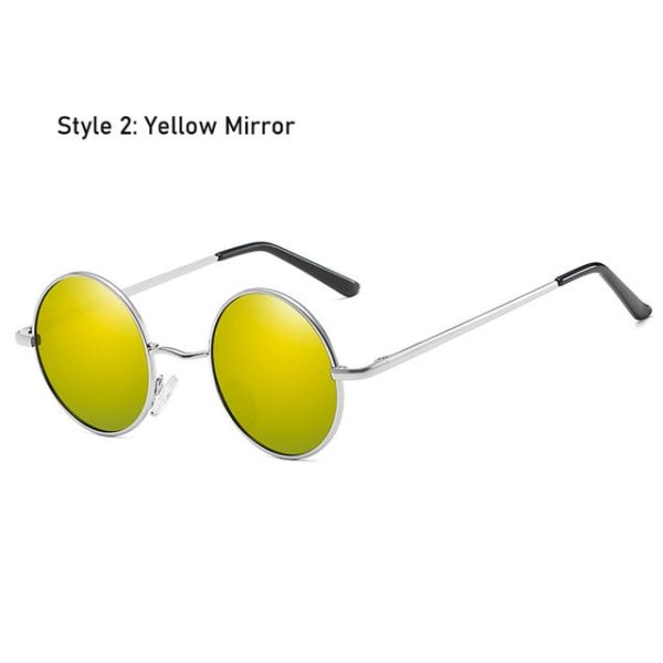 Retro Classic Vintage Round Polarized Sunglasses Men Brand Designer Sun Glasses Women Metal Frame Black lens Eyewear Driving - 图片 21