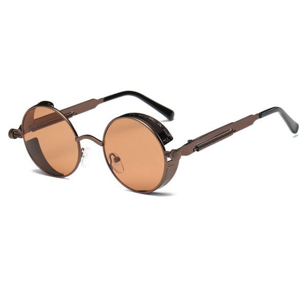 Metal Round Steampunk Sunglasses Men Women Fashion Glasses Brand Designer Retro Frame Vintage Sunglasses High Quality UV400 - 图片 2