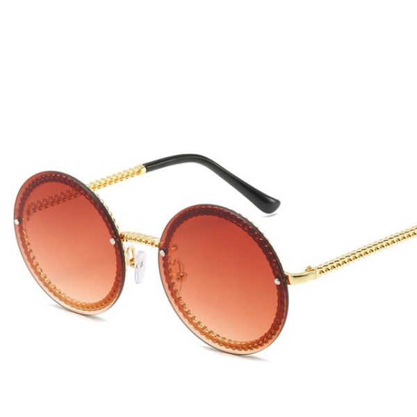 Brand Round Sunglasses Women Luxury Rimless Feamle Shades Europe Popular Ins Sun glasses lunettes de sol femme - 图片 20