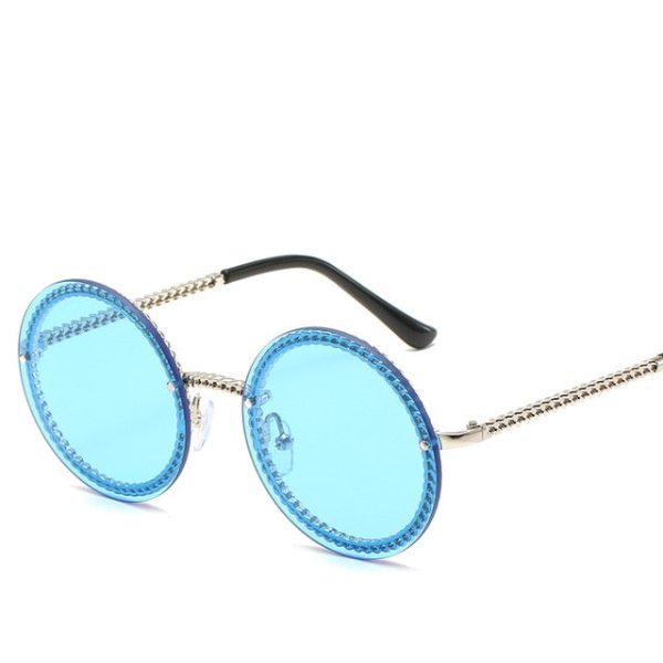 Brand Round Sunglasses Women Luxury Rimless Feamle Shades Europe Popular Ins Sun glasses lunettes de sol femme - 图片 2
