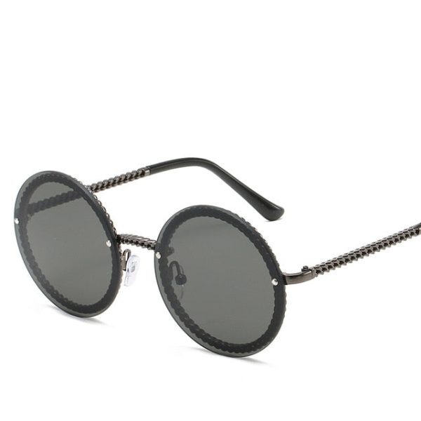 Brand Round Sunglasses Women Luxury Rimless Feamle Shades Europe Popular Ins Sun glasses lunettes de sol femme - 图片 3