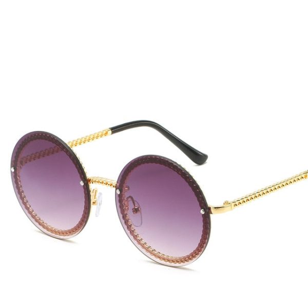 Brand Round Sunglasses Women Luxury Rimless Feamle Shades Europe Popular Ins Sun glasses lunettes de sol femme - 图片 11
