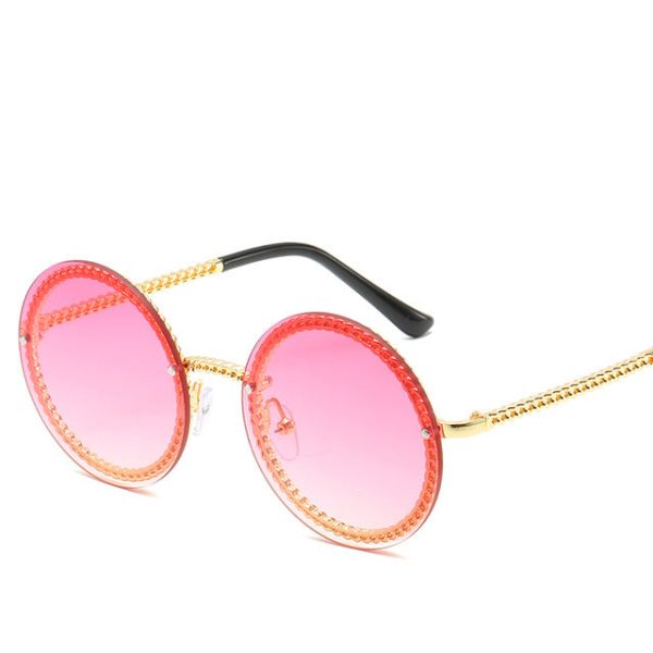 Brand Round Sunglasses Women Luxury Rimless Feamle Shades Europe Popular Ins Sun glasses lunettes de sol femme - 图片 5