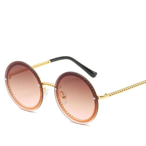 Brand Round Sunglasses Women Luxury Rimless Feamle Shades Europe Popular Ins Sun glasses lunettes de sol femme - 图片 14