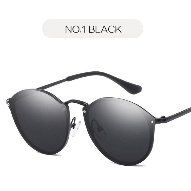 NYWOOH Cat Eye Sunglasses Women Luxury Coating Mirror Sun Glasses Female Retro Rimless Metal Eyewear UV400 - 图片 2
